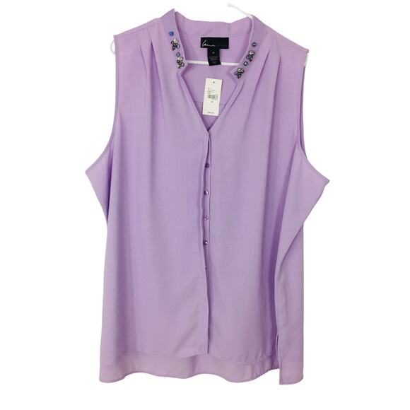 Lane Bryant Sleeveless Embellished top Size 26 - Picture 1 of 6